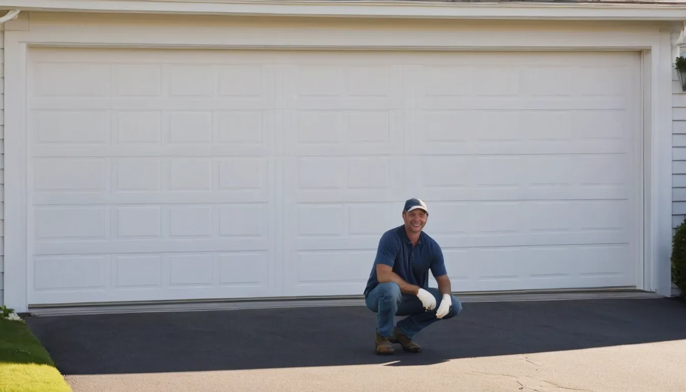 Friendly local provider checking the track on a residential garage door in New York