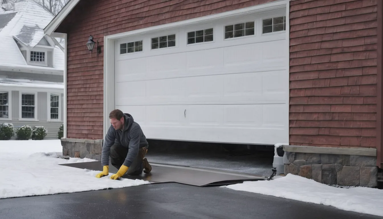 A homeowner checking a garage door track in New York